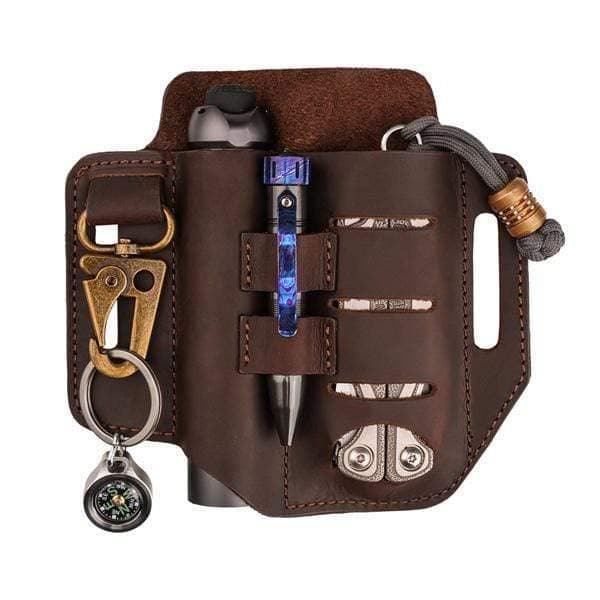 EDC Leather Sheath, Multitool Leather Pocket Organizer PJ13 Plus