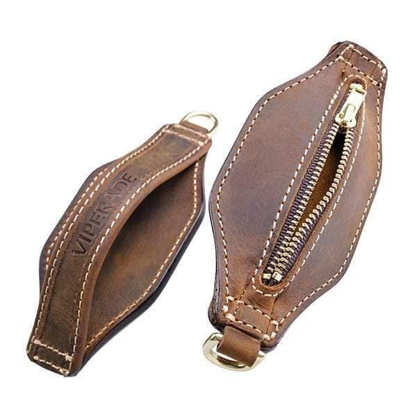 PJ10 Men Slapjack Leather Coin Purse, Self-Defense Coin Wallet