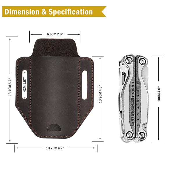 PJ31 Leather Sheath, Belt Sheath EDC Holster for Multitool – Viperade