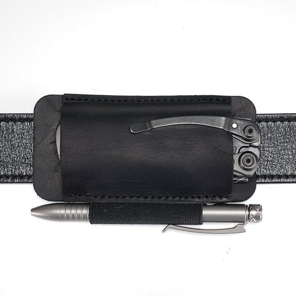 Handmade Leather Knife Sheath for Belt - Folding Knife Holster - Horizontal EDC Pocket Knife Holder for Men - Case for 5 inch Knife - Carry Knife