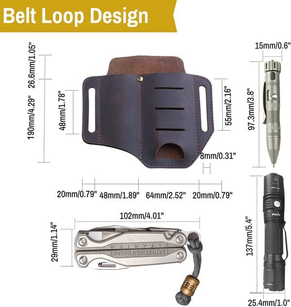 PJ8 EDC Leather Multitool Sheath Belt Loop Waist Bag – Viperade