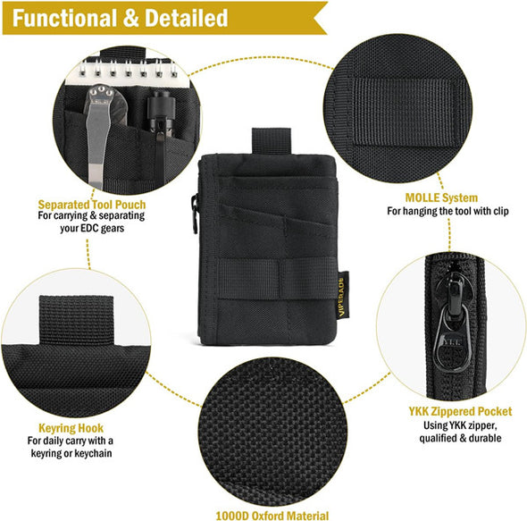 VE28 6-in-1 EDC Pouch, 500D Compact EDC Pocket Organizer