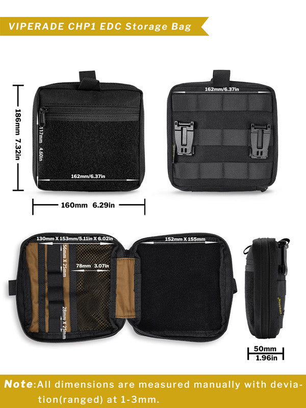 CHP1 Molle Tool Storage Bag, Tactical Organizer Velcro Pouch – Viperade