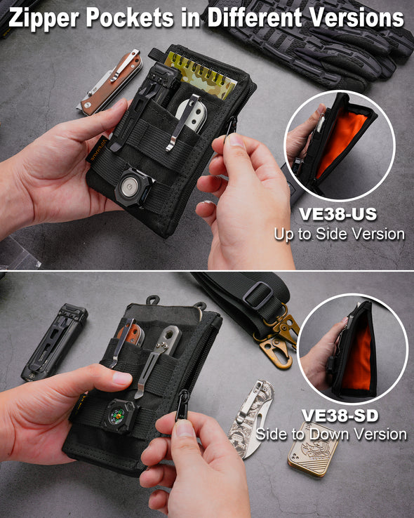 VE38 Pocket Organizer, EDC Organizer Pouch with 6 Pockets