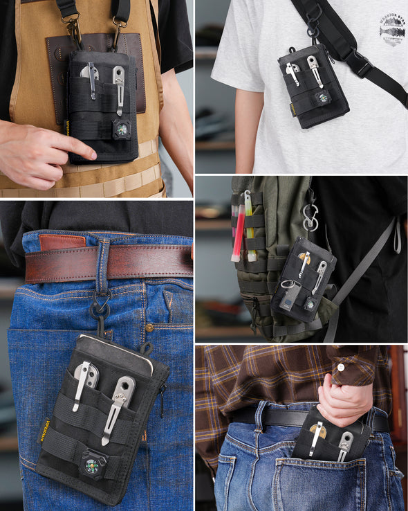 VE38 Pocket Organizer, EDC Organizer Pouch with 6 Pockets