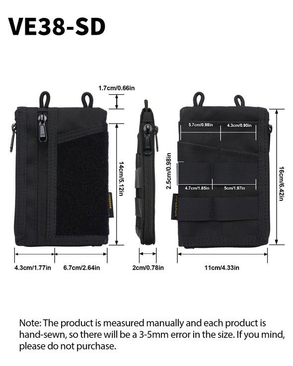 VE38 Pocket Organizer, EDC Organizer Pouch with 6 Pockets