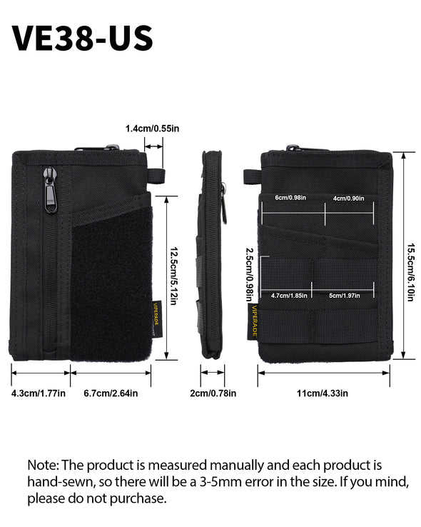 VE38 Pocket Organizer, EDC Organizer Pouch with 6 Pockets