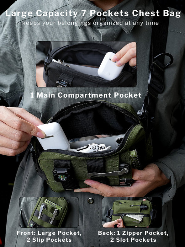CHS2 Small EDC Sling Bag, Tactical Fanny Pack for Men