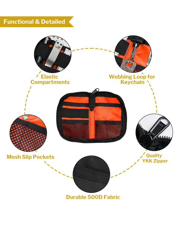 VE10 EDC Tool Pouch, Small EDC Organizer Pouch with 7 Pockets