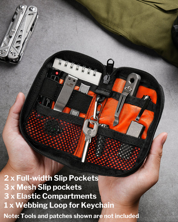 VE10 EDC Tool Pouch, Small EDC Organizer Pouch with 7 Pockets