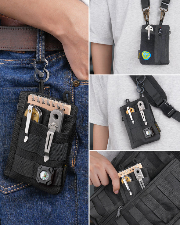 VE18-M EDC Pocket Organizer Pouch, Velcro Pouch for Everyday Carry