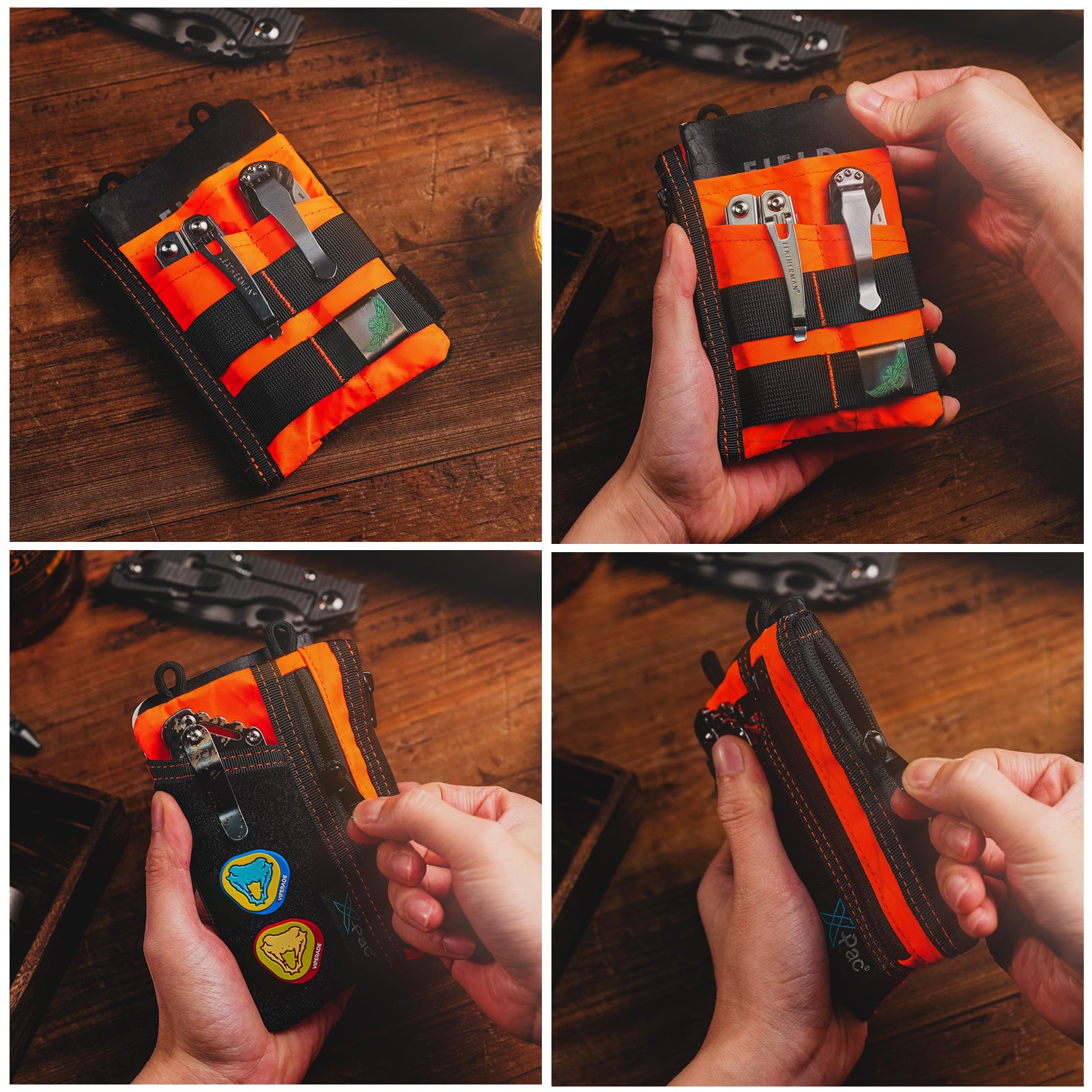 VIPERADE VE16 X-PAC EDC-etui Kleine EDC-organizer Gereedschapstas met 7 zakken, EDC-organizertas voor heren, kleine multitools-organizertas met klittenbandsluiting(X-Pac Zwart VIPERADE VE16 X-PAC EDC-etui Kleine EDC-organizer Gereedschapstas met 7 zakken, EDC-organizertas voor heren, kleine multitools-organizertas met klittenbandsluiting(X-Pac Zwart