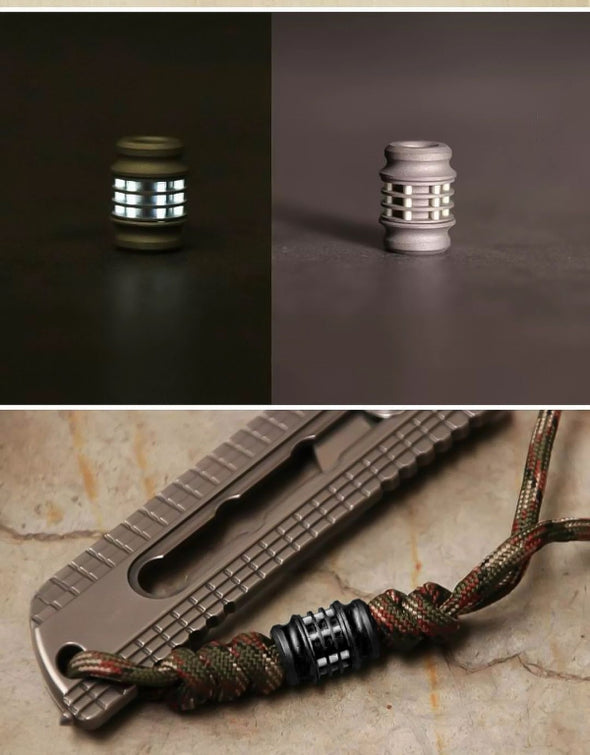 VAB7 Titanium EDC beads  | Knife Beads with glow bar