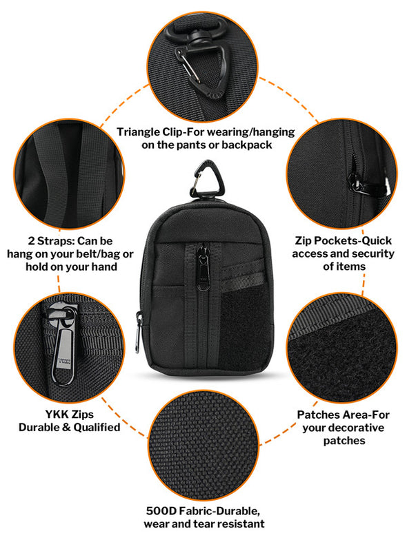 VIPERADE VE35 Small EDC Pouch Coin Purse, Mini Taktische EDC Tasche, Kleine Tasche Organizer, Klein Gürteltasche Pocket Organizer, Utility Reißverschlusstasche Organizer Pouches VIPERADE VE35 Small EDC Pouch Coin Purse, Mini Taktische EDC Tasche, Kleine Tasche Organizer, Klein Gürteltasche Pocket Organizer, Utility Reißverschlusstasche Organizer Pouches