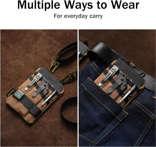 VE1-OW EDC Pouch, Waxed Canvas Pocket Organizer – Viperade