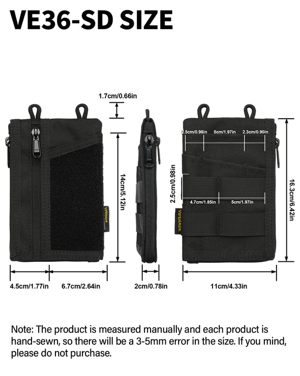 VE36 Pocket Organizer, EDC Organizer Pouch with 7 Pockets