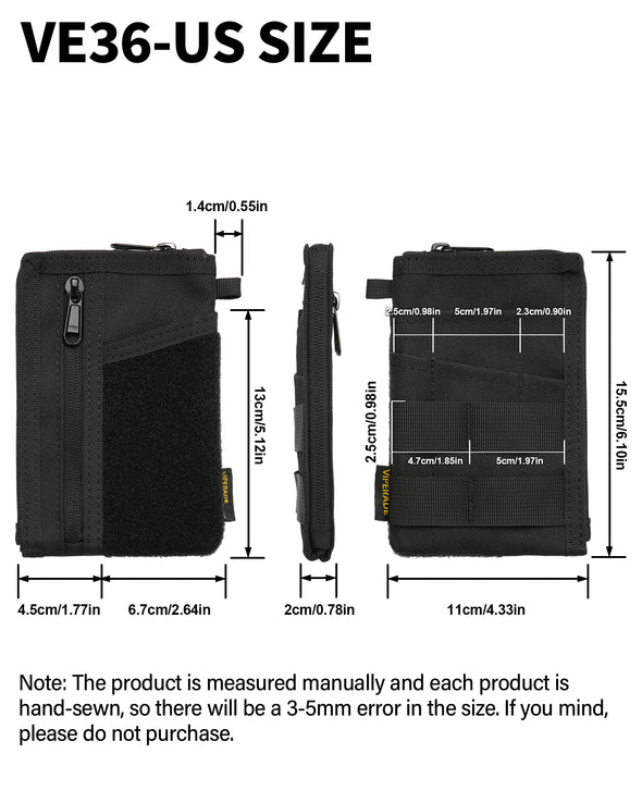 VE36 Pocket Organizer, EDC Organizer Pouch with 7 Pockets