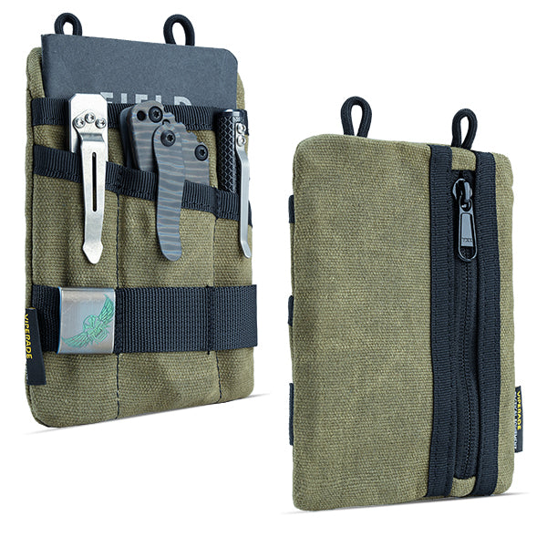 RAWHYD Waxed Canvas EDC Pocket Organizer, Compact EDC Pouch for Men, and  Multi-Tool EDC Wallet, Grey 