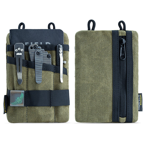 VE1-OW EDC Pouch, Waxed Canvas Pocket Organizer