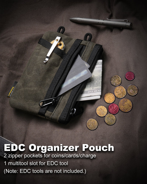 VE18N-OW EDC Pouch, Waxed Canvas Pocket Organizer