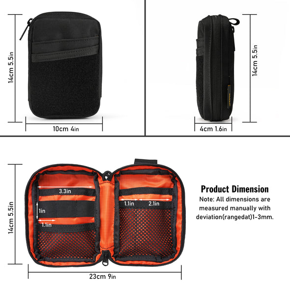 VE26 Small EDC Pouch Tool Organizer,Multifunction Tools Pouch with 8 Pockets