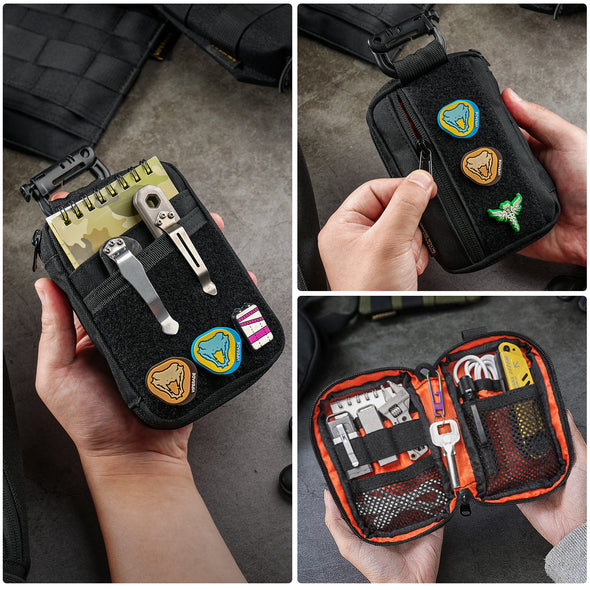 VE26 Small EDC Pouch Tool Organizer,Multifunction Tools Pouch with 8 Pockets