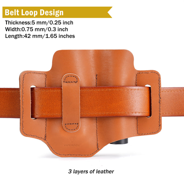 PL1 Leather Sheath for Belt, Multitool Sheath with Velcro Loops