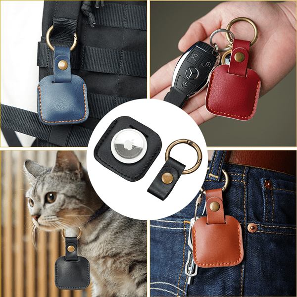 PJ24 AirTag Holder 4 Pack PU Leather Airtag Case – Viperade PJ24 AirTag Holder 4 Pack PU Leather Airtag Case – Viperade