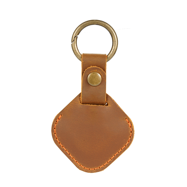 PJ25 Genuine Leather AirTag Holder - Brown