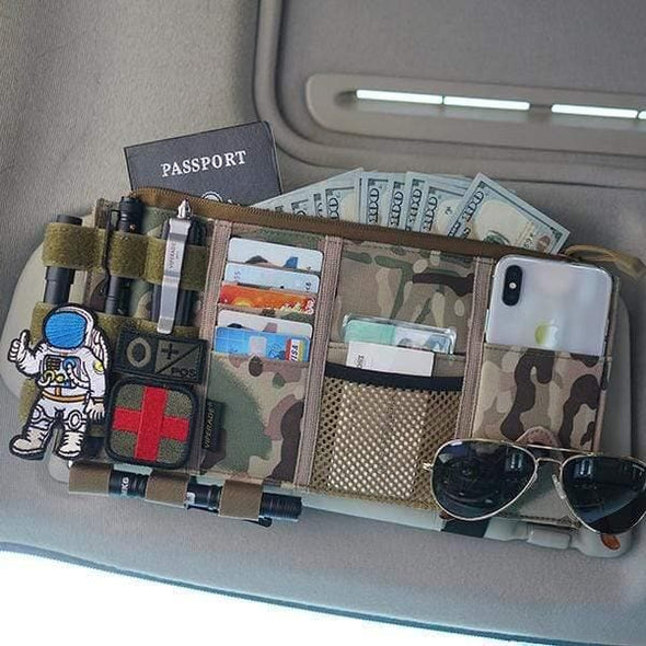 Viperade Car Sun Visor Organizer Car Visor Organizer, MOLLE Tactical Visor Organizer and Storage Organizer Pouch