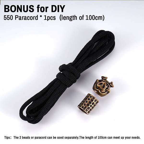 VB1 Vintage Copper/Brass EDC Lanyard Bead with Paracord