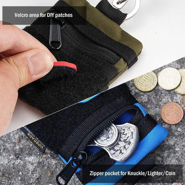 VIPERADE VE15 Mini Sac EDC, Petit Organisateur EDC avec 3 Poches, Mini Sac  à Outils EDC avec Zone de Fermeture Velcro, Mini Sac EDC, Petit Sac  Multifonction pour Organisateur d'outils –Bleu 