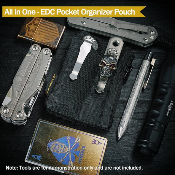 Viperade EDC Organizer Pouch VE17 Small EDC Pouch, EDC Pocket Organizer with DIY Patch Area