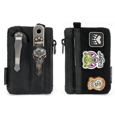 Viperade EDC Organizer Pouch Black VE17 Small EDC Pouch, EDC Pocket Organizer with DIY Patch Area