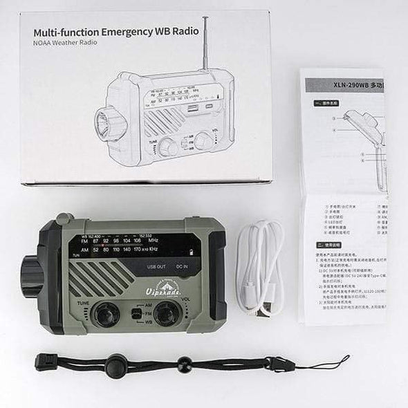 Viperade Emergency weather radio NOAA Weather Emergency Radio, Hand Crank Battery Operated Solar Survival Radio with AM/FM