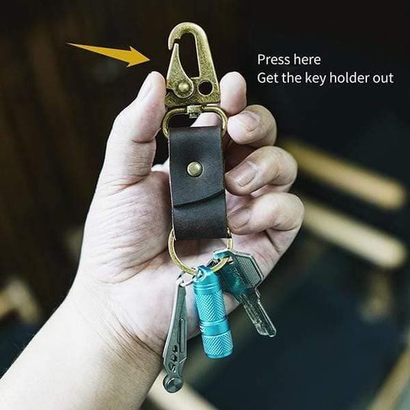Leather Belt Clip Keychain Holder - Loop - Large - Rambling Merchant