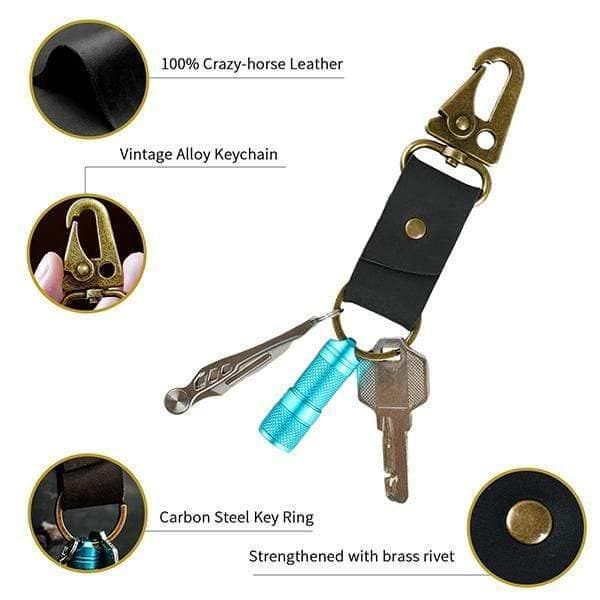 Leather Valet Keychain Leather Key Chain With Belt Loop Clip For Keys - Temu