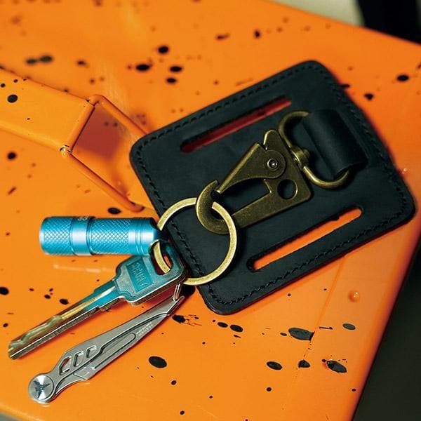 Iron Cross Leather Key Holder With Trigger Clasp – Utility Key Ring For Belts, Bikers