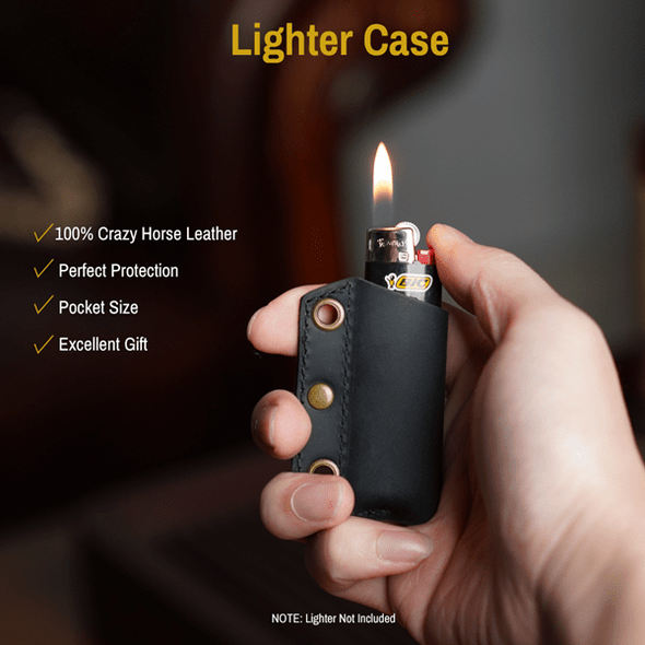 Viperade Leather Lighter Case PJ28 Leather Lighter Case for BIC Disposable Lighter