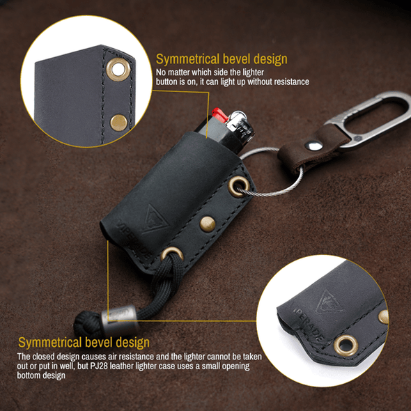 Viperade Leather Lighter Case PJ28 Leather Lighter Protective Case, Lighter Holder for BIC Disposable Lighter