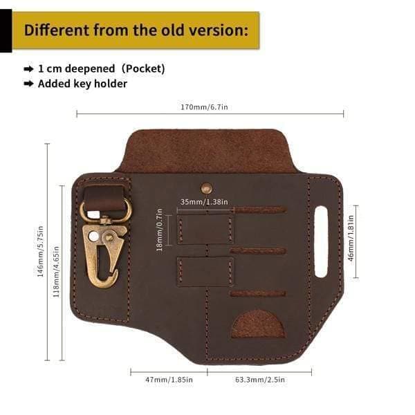 VIPERADE PJ19 Multitool Sheath EDC Belt Organizer Handmade 2 Pocket Belt Leather Sheath for Men/Knife/Tool/Flashlight/Tactical Pen, Pocket EDC Organizer (Black-PJ19 VIPERADE PJ19 Multitool Sheath EDC Belt Organizer Handmade 2 Pocket Belt Leather Sheath for Men/Knife/Tool/Flashlight/Tactical Pen, Pocket EDC Organizer (Black-PJ19