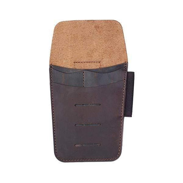 Viperade Leather Sheath Brown PJ14 Leather Tool Pouch on belt, 4 Pockets Multitool Holster