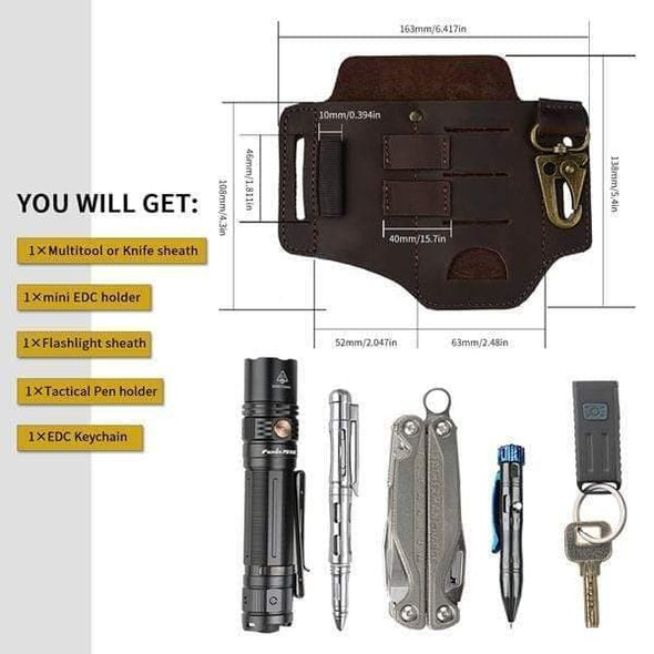 Viperade Leather Sheath PJ16 EDC Leather Sheath for Multitools