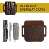 Viperade Leather Sheath PJ19 EDC Multitool Leather Sheath, Belt Organizer Sheath and Flashlight Pouch