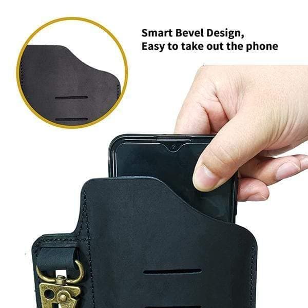 PJ20 Universal Leather Phone Holster with Key Holder – Viperade PJ20 Universal Leather Phone Holster with Key Holder – Viperade