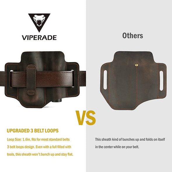 PJ15 Leather Muiltitool Sheath with Metal Belt Clip – Viperade