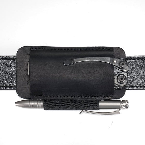 Viperade Leather Sheath Black PJ33 Leather Knife Sheaths for Belt, Pocket Knife Holster