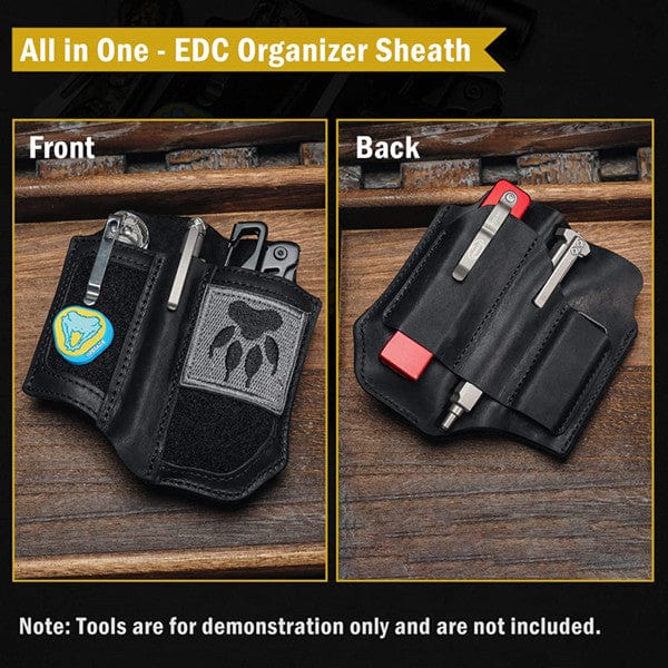 PL8 Multitool Sheath, EDC Leather Organizer Sheath with DIY Patch